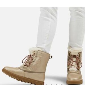 Sorel Joan of Artic Next Lite Lux Boots in Fungi Metallic Gold
